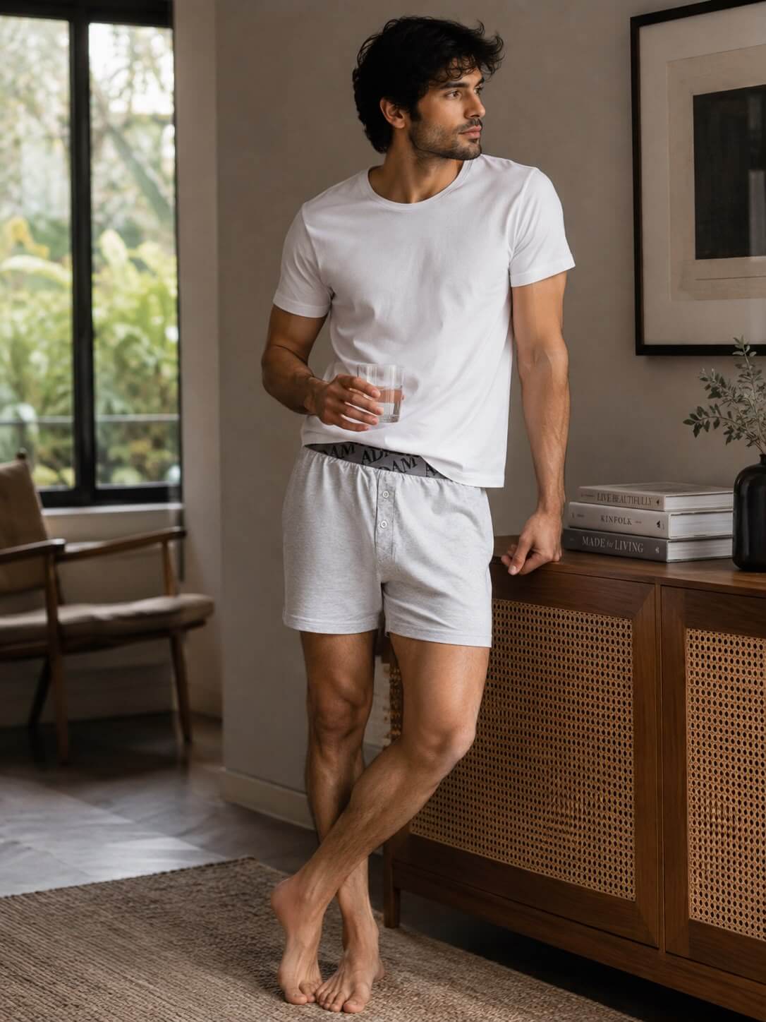 Knit Jersey Boxer-Gray