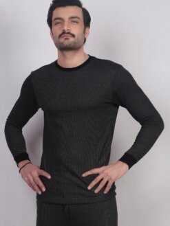 Round Neck Stripe Warmer T-Shirt