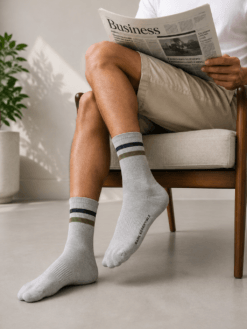 ADAM Premium Frost Grey Stripe Socks