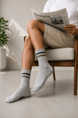 ADAM Premium Frost Grey Stripe Socks